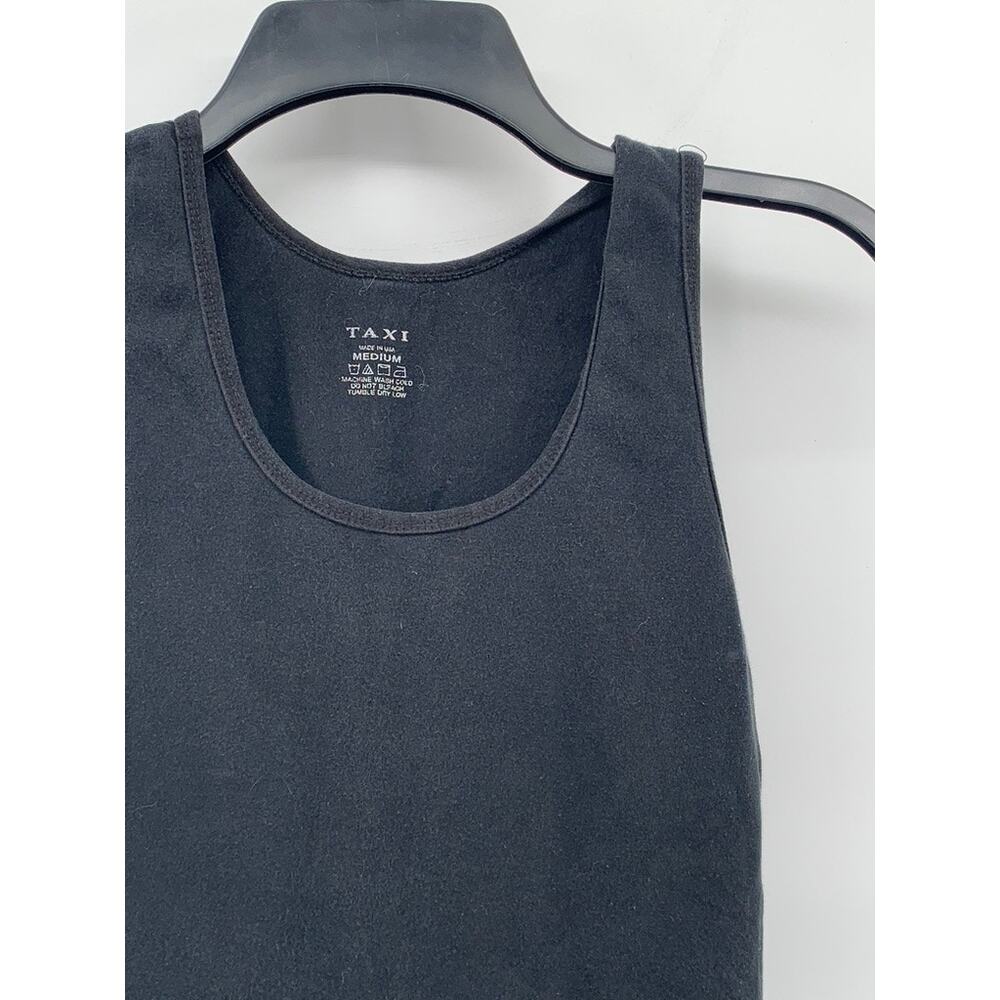 TAXI Women's Black Solid Scoop-Neck Casual Sleeveless Top SZ M - Picture 3 of 9